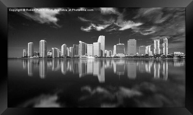 Miami Skyline Framed Print by Robert Pettitt