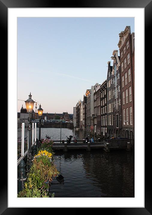 Canal in Amsterdam Framed Mounted Print by Emma Finbow