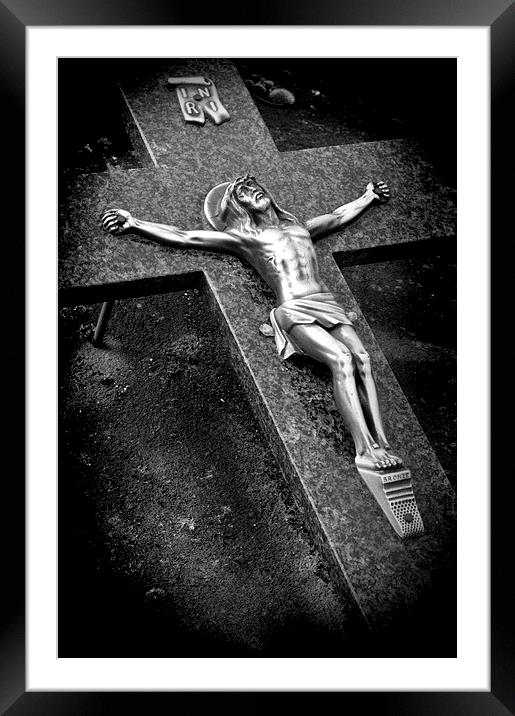  Effigy Of Christ On A Grave Framed Mounted Print by Adrian Wilkins