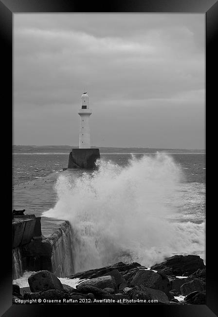 Aberdeen Crashing Waves Framed Print by Graeme Raffan