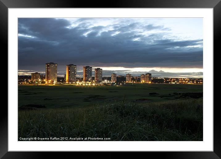 Aberdeen Flats at Night Framed Mounted Print by Graeme Raffan