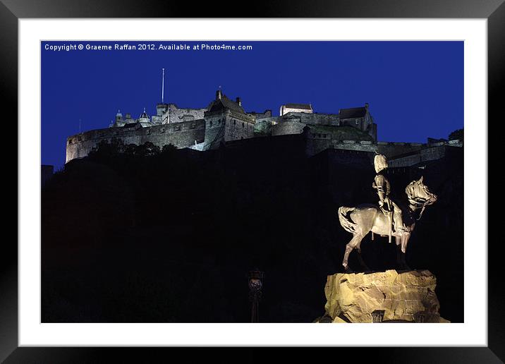 Edinburgh Castle at Night Framed Mounted Print by Graeme Raffan