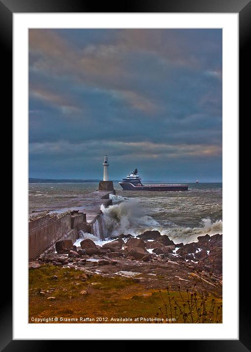 Highland Prestige entering Aberdeen Harbour Framed Mounted Print by Graeme Raffan