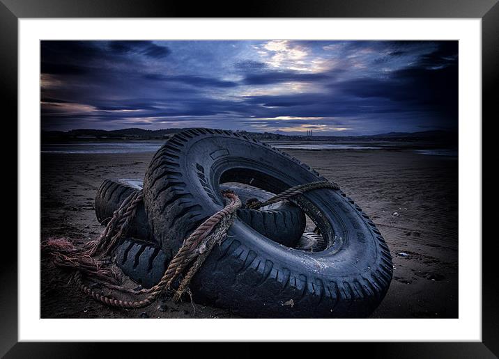 Tyred on the Beach Framed Mounted Print by Fraser Hetherington