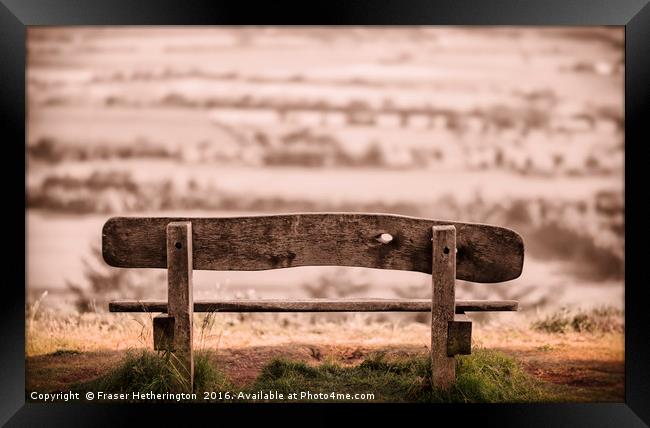 Bench on the Hill Framed Print by Fraser Hetherington