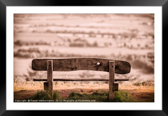 Bench on the Hill Framed Mounted Print by Fraser Hetherington
