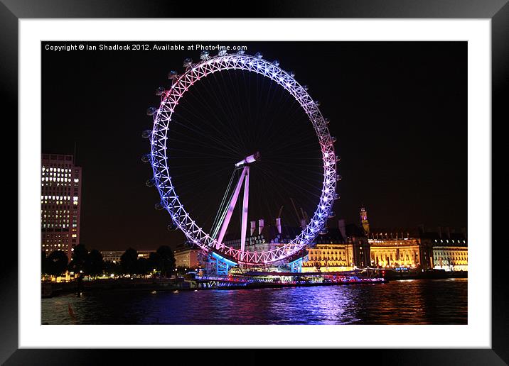 London Eye. Framed Mounted Print by Ian Shadlock