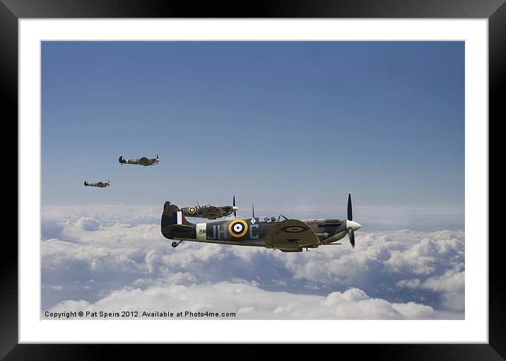Spitfire - High Patrol Framed Mounted Print by Pat Speirs