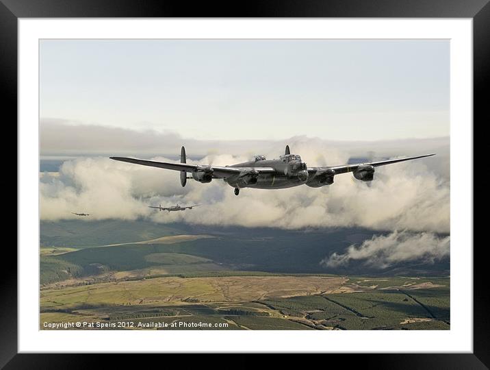 Lancaster -Climbing Out Framed Mounted Print by Pat Speirs