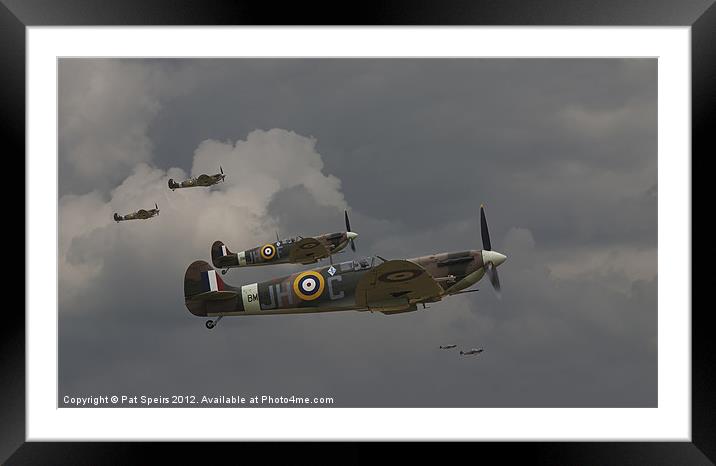 Spitfires - 'Buster' Framed Mounted Print by Pat Speirs