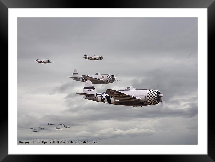 P47 Thunderbolt - Top Cover Framed Mounted Print by Pat Speirs