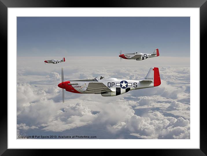 P51 Mustang - 334th Fighting Eagles Framed Mounted Print by Pat Speirs