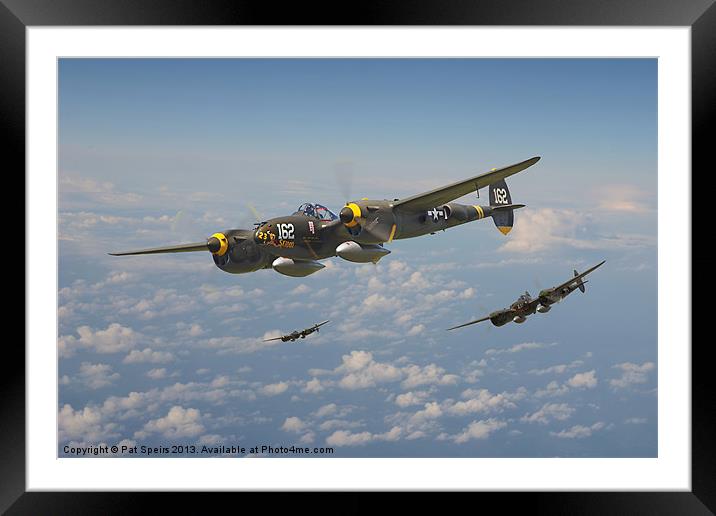 P38 Lightning - Pacific Patrol Framed Mounted Print by Pat Speirs