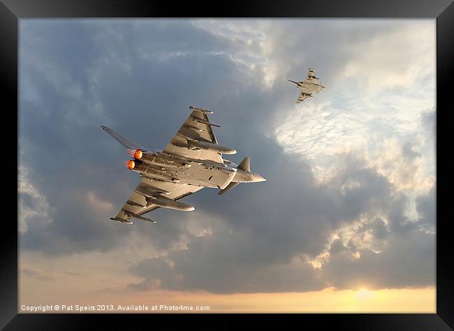 RAF Typhoon - Evensong Framed Print by Pat Speirs