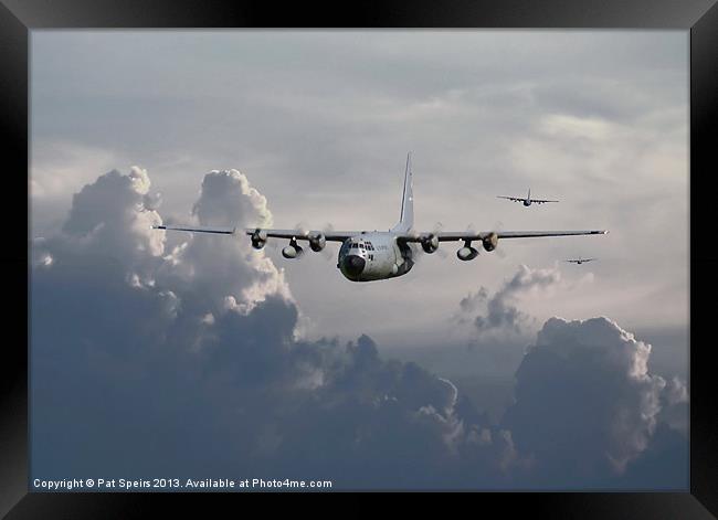 C130 Hercules - In Trail Framed Print by Pat Speirs