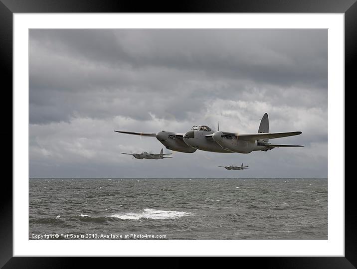 DH Mosquito - Low Level Strike Framed Mounted Print by Pat Speirs