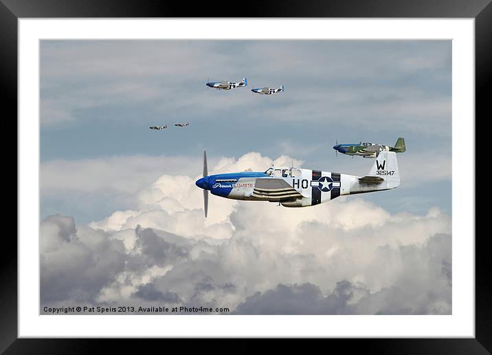 P51 Mustang - 352nd Blue Noses Framed Mounted Print by Pat Speirs