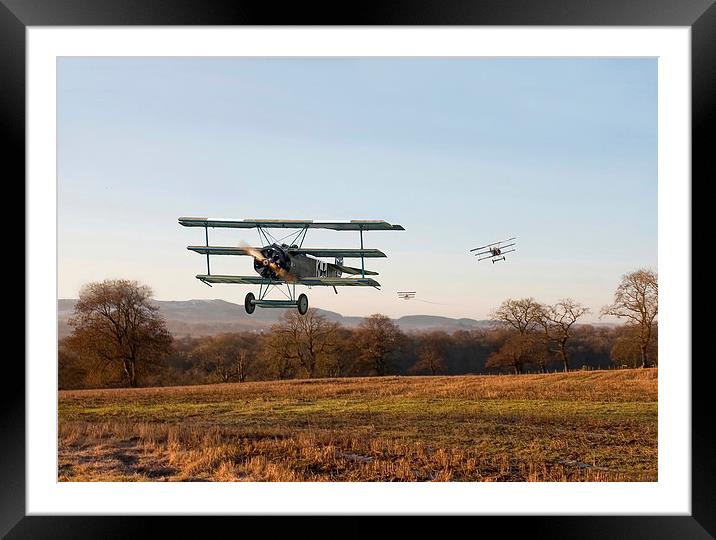 Fokker Dr1 Triplane - Days End Framed Mounted Print by Pat Speirs