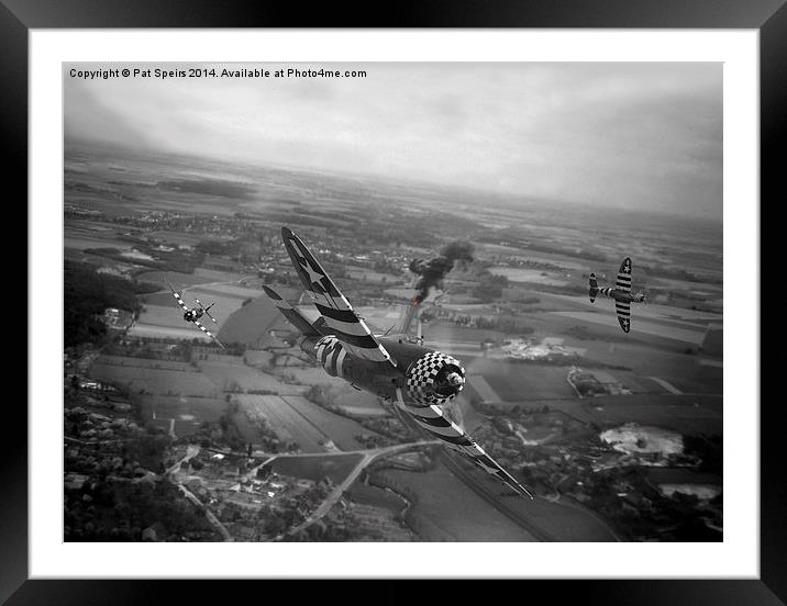 P47 Thunderbolt - D-Day Train Busters Framed Mounted Print by Pat Speirs