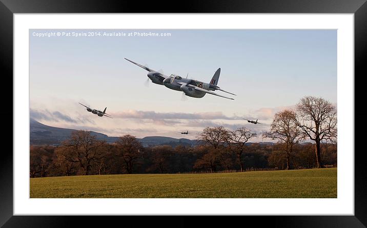  D H Mosquito - Intruder Ops Framed Mounted Print by Pat Speirs