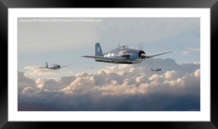Hellcat F6F - Combat Air Patrol  Framed Mounted Print by Pat Speirs