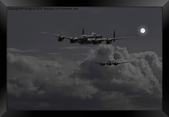 Lancaster - Night Hunter  Framed Print by Pat Speirs