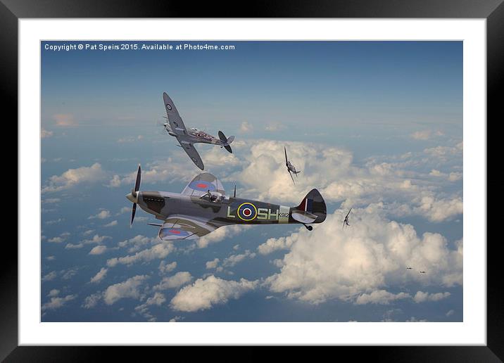  Spitfire - 'Tally Ho' Framed Mounted Print by Pat Speirs