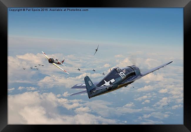 Hellcat F6F - Duel in the Sun  Framed Print by Pat Speirs