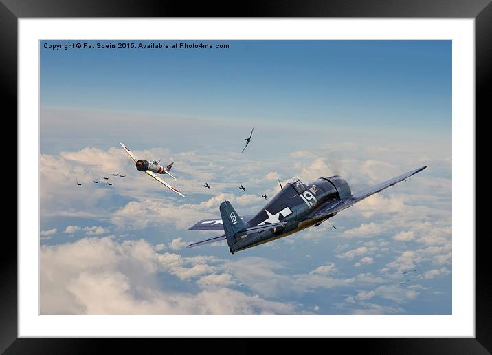 Hellcat F6F - Duel in the Sun  Framed Mounted Print by Pat Speirs