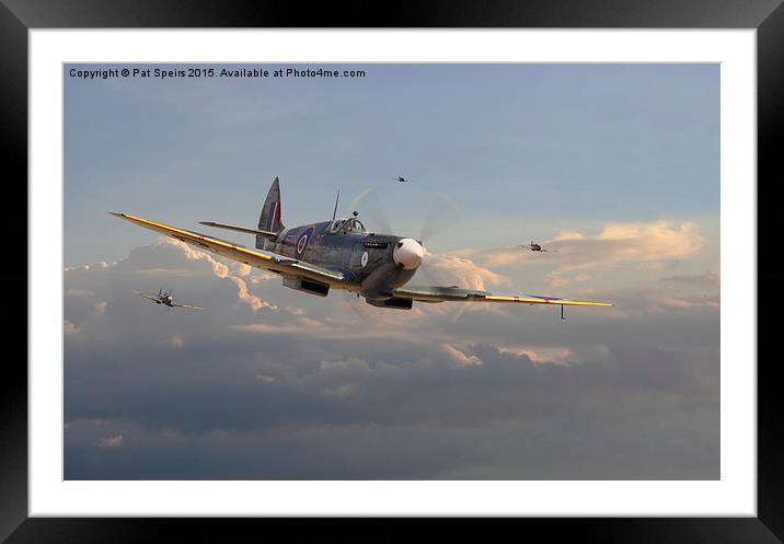  Spitfire - Homeward Framed Mounted Print by Pat Speirs