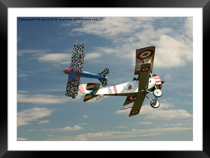  Fighting Colours - Fokker D.Vll and Nieuport 17 Framed Mounted Print by Pat Speirs