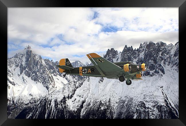 Ju 52 - Alpine Passage Framed Print by Pat Speirs