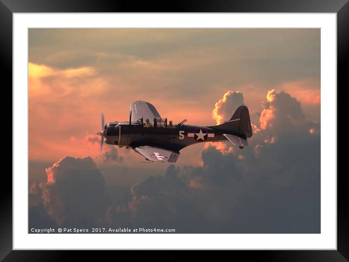 SBD  - Dauntless Framed Mounted Print by Pat Speirs