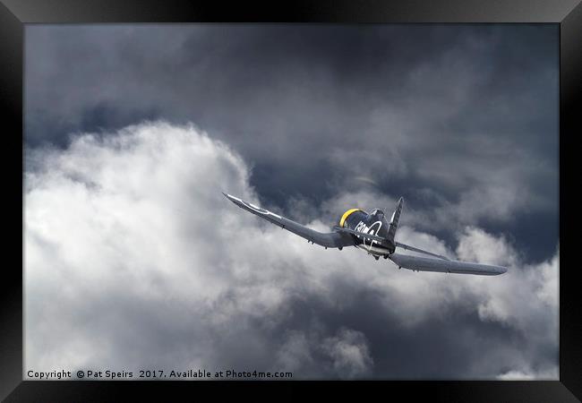 Royal Navy Corsair - tropical thunder Framed Print by Pat Speirs