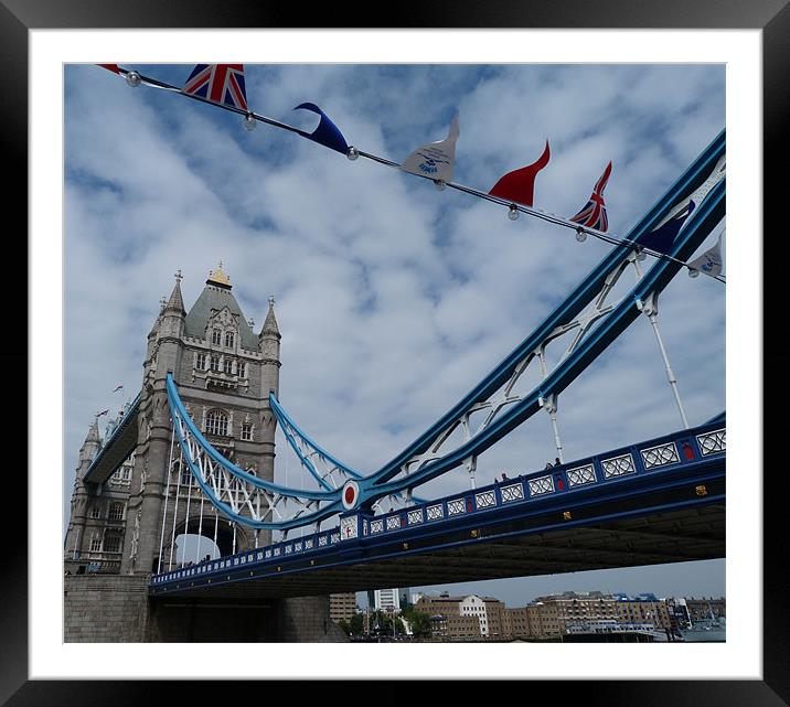 Tower Bridge Jubilee Weekend Framed Mounted Print by Lynn hanlon