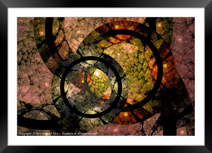 Fractal Rings Framed Mounted Print by Ann Garrett