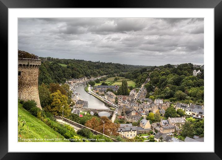 Aerial View of Dinan Port, Brittany, France Framed Mounted Print by Ann Garrett