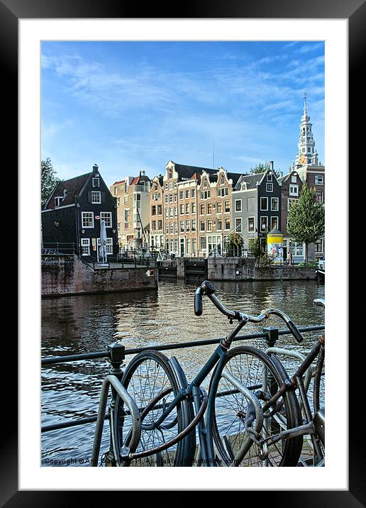Amsterdam Bicycles Framed Mounted Print by Ann Garrett