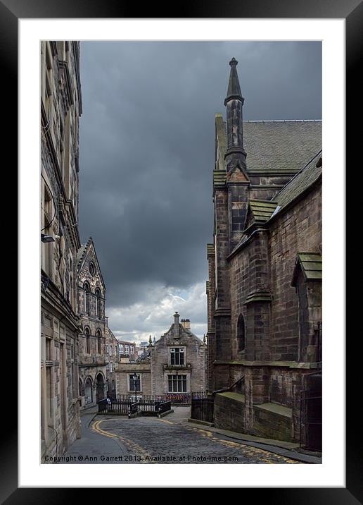 Edinburgh Old Town Framed Mounted Print by Ann Garrett