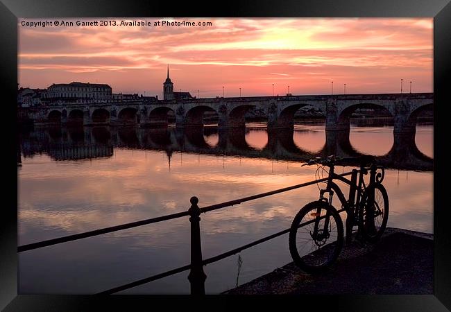 Pont Cessart, Saumur, France Framed Print by Ann Garrett