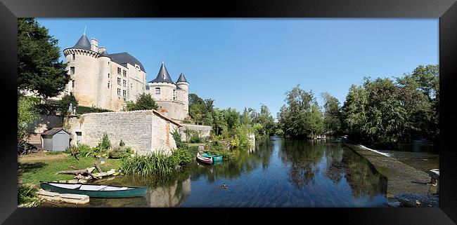 Verteuil-sur-Charente, France Panorama Framed Print by Ann Garrett
