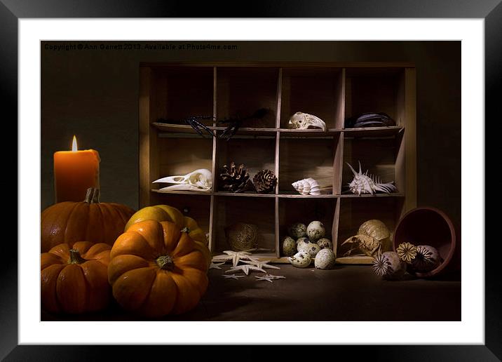 Halloween Collection With Candle Framed Mounted Print by Ann Garrett