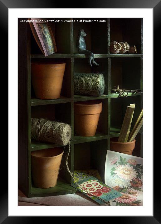 The Potting Shed Framed Mounted Print by Ann Garrett