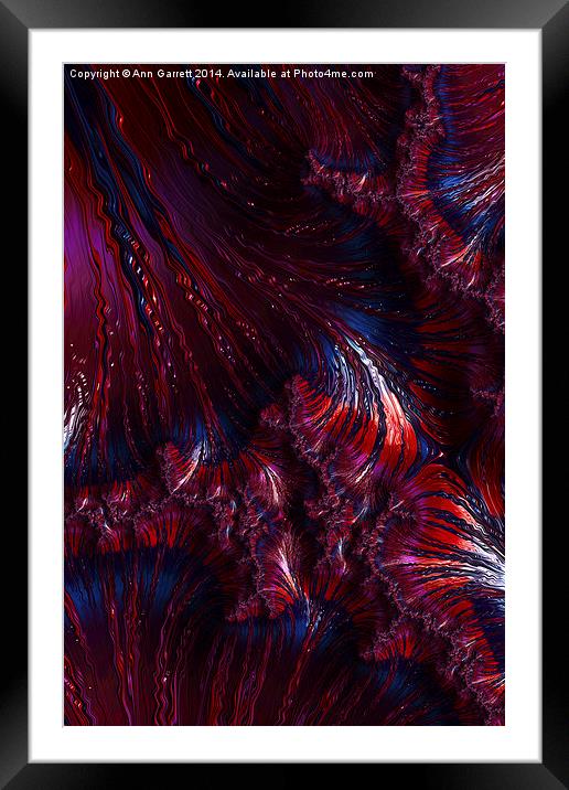 Oil On Water - A Fractal Abstract Framed Mounted Print by Ann Garrett