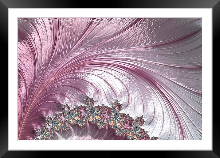 Pink Froth A fractal Abstract Framed Mounted Print by Ann Garrett