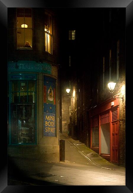 Edinburgh at Night Framed Print by Ann Garrett