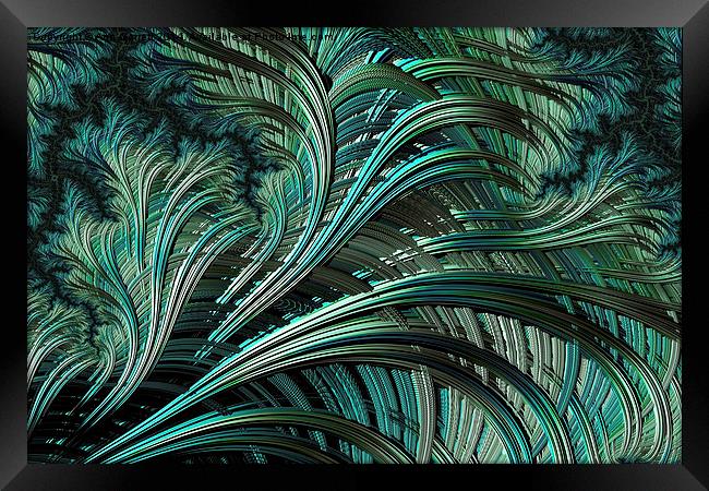 Green Palm - A Fractal Abstract Framed Print by Ann Garrett