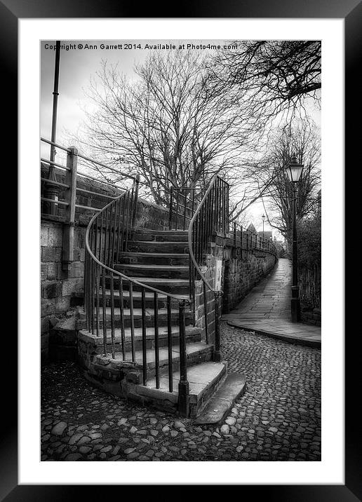 Steps up to the Old City Wall in Chester Framed Mounted Print by Ann Garrett