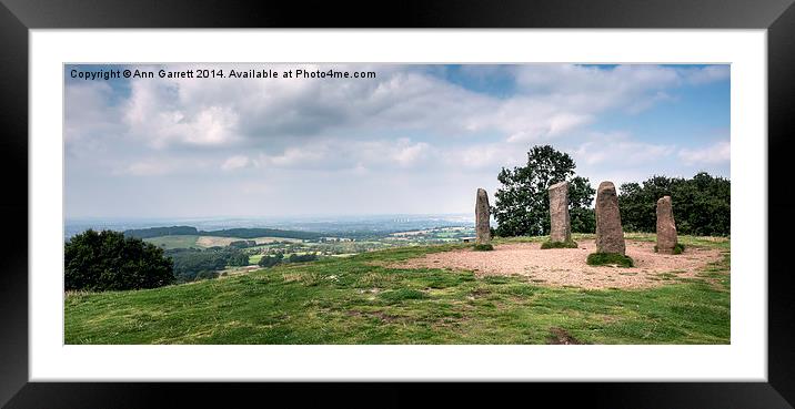 Four Standing Stones on the Clent Hills Framed Mounted Print by Ann Garrett