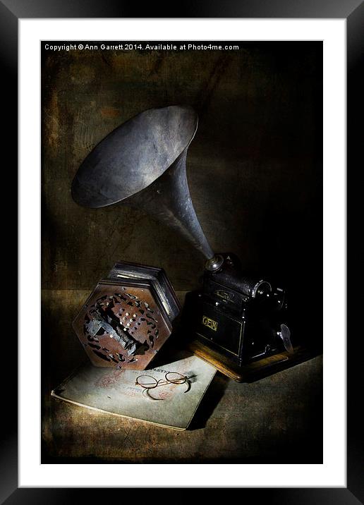 The Phonograph 3 Framed Mounted Print by Ann Garrett